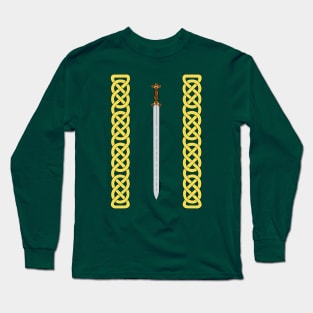 Celtic Sword and Knotwork Long Sleeve T-Shirt